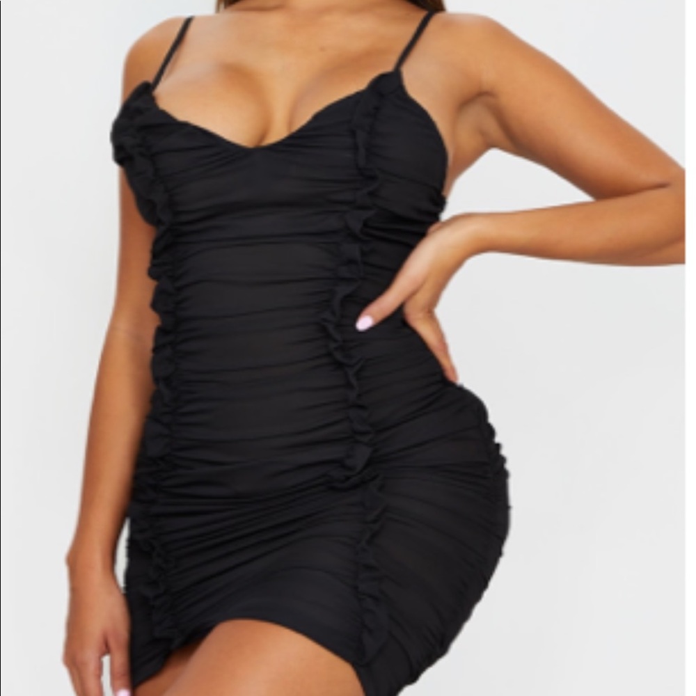 Black ruched dress